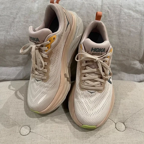 HOKA Women's Cream Running Shoes - Picture 2 of 6